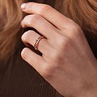 Золотое помолвочное кольцо "Сердечки" с бриллиантом 740377 от ювелирного магазина Оникс - 3