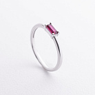 Срібна каблучка з синтетичним рубіном 1923/1р-HRUB от ювелирного магазина Оникс