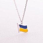 Колье "Флаг Украины" в серебре (синяя и желтая эмаль) 181237 от ювелирного магазина Оникс