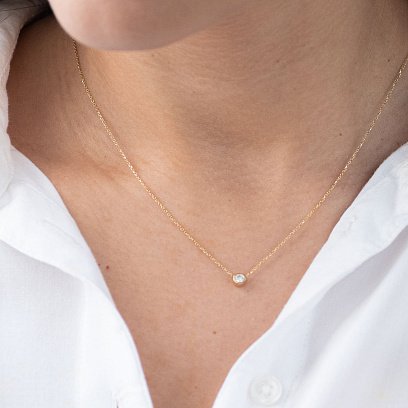 Золоте кольє з фіанітом кол00954 №7