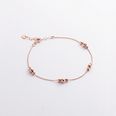 Браслет "Шарики" в красном золоте б05562