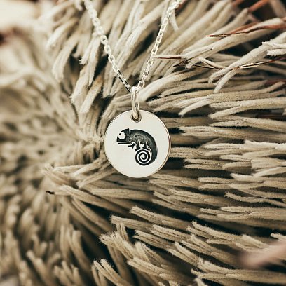 Серебряный кулон "Хамелеон" 132724хм №2