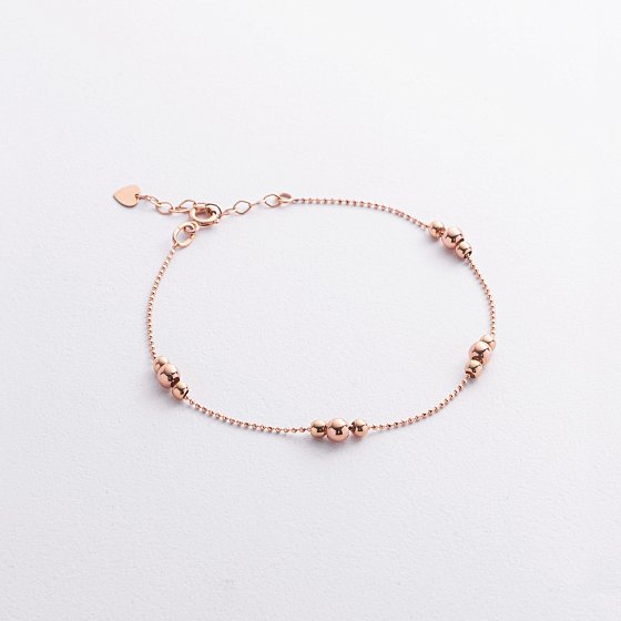 Браслет "Шарики" в красном золоте б05562
