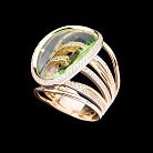 Эксклюзивное золотое кольцо с празиолитом и фианитами к04289 от ювелирного магазина Оникс