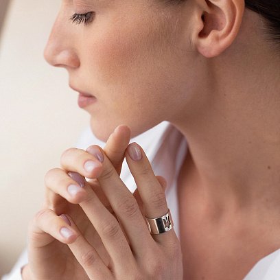 Срібна каблучка "Герб України - Тризуб" 112676 №13