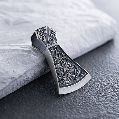 Срібний кулон "Подвійна сокира" 7045