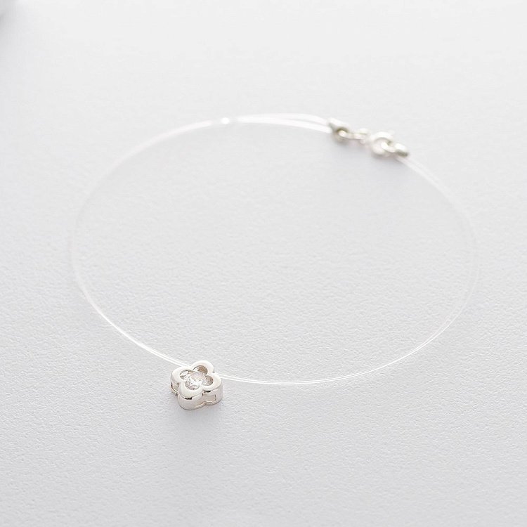 Срібне кольє "Конюшина" (фіаніт) 18658 Срібне кольє "Конюшина" (фіаніт) 18658 від ювелірного магазину Онікс