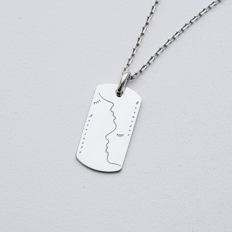 Срібний жетон "Закохані" 133349-м від ювелірного магазину Онікс - 5