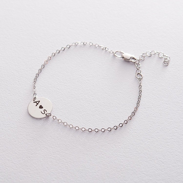Срібний браслет "Улюблені букви" з гравіюванням 2091б від ювелірного магазину Онікс - 3