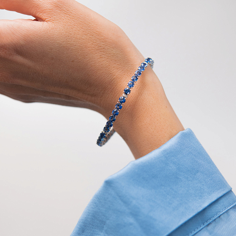 Золотий браслет з сапфірами і діамантами бб0062nl від ювелірного магазину Онікс - 5