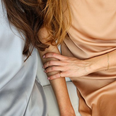 Двойной браслет "Шарики" в желтом золоте б04706 №7