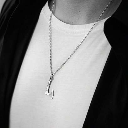 Серебряный кулон "Секира с трискелионом" 133227 №2