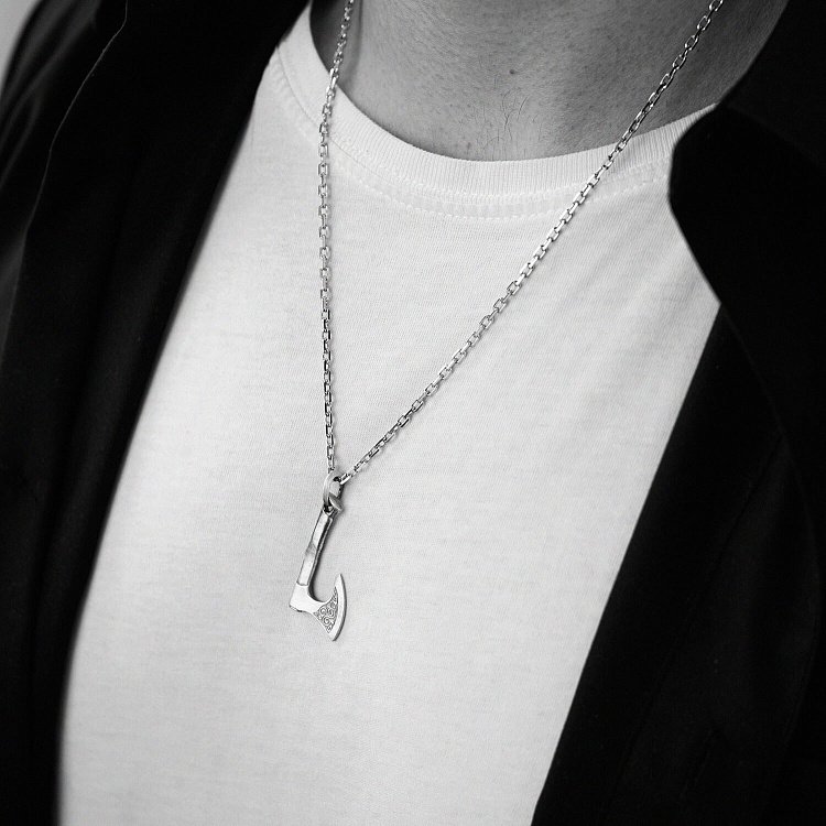 Серебряный кулон "Секира с трискелионом" 133227 от ювелирного магазина Оникс - 1