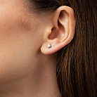 Золотые серьги - пусеты с бриллиантами 102-10012(4.0) от ювелирного магазина Оникс - 4