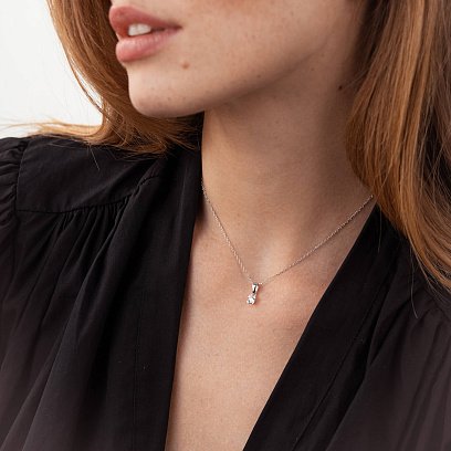 Золотой кулон с фианитом п03128 №4