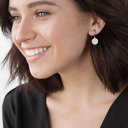 Сережки "Монетки" з червоного золота с06399 №2