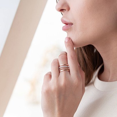 Золотое кольцо (фианиты) к05794 №2