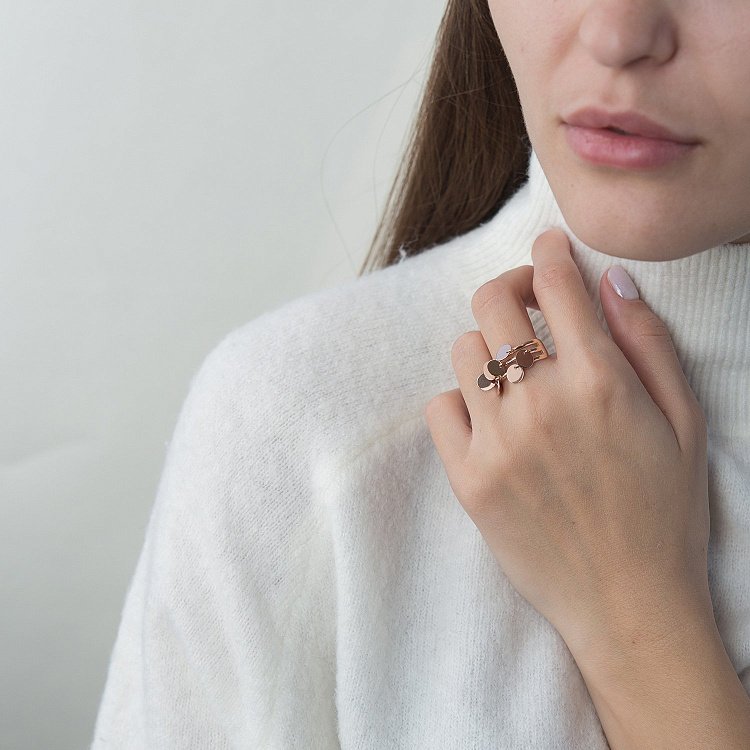 Золотое кольцо Монетки к06405 от ювелирного магазина Оникс - 12