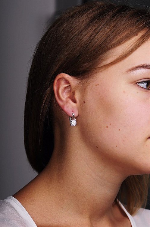 Серьги (фианит) 12055 - 2 Серьги (фианит) 12055 от ювелирного магазина Оникс - 2