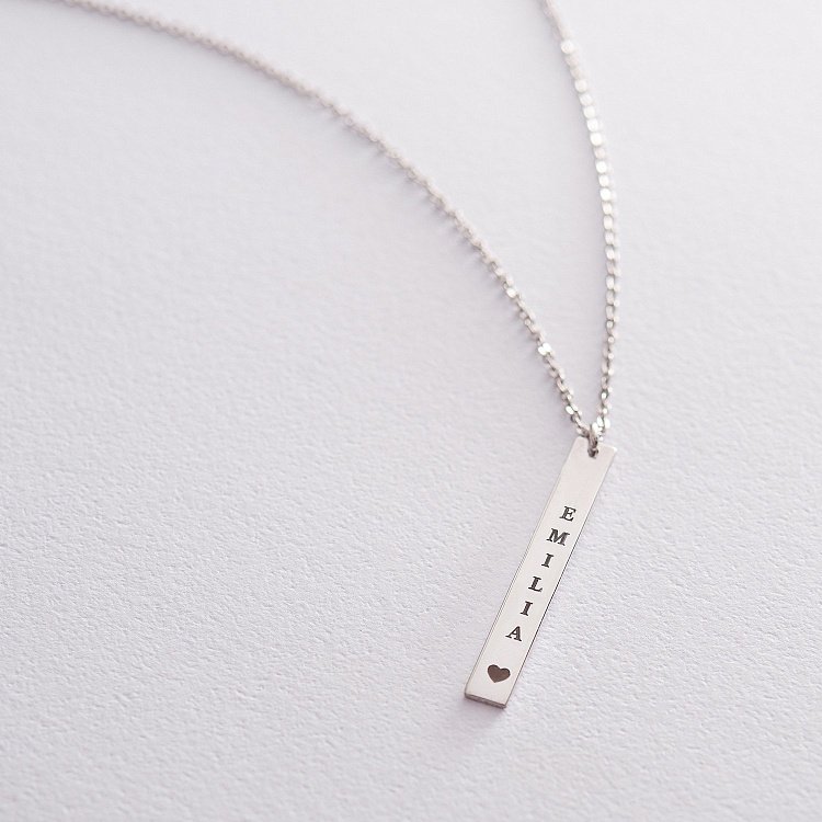 Серебряное колье с гравировкой "Любимое имя" 18979 от ювелирного магазина Оникс