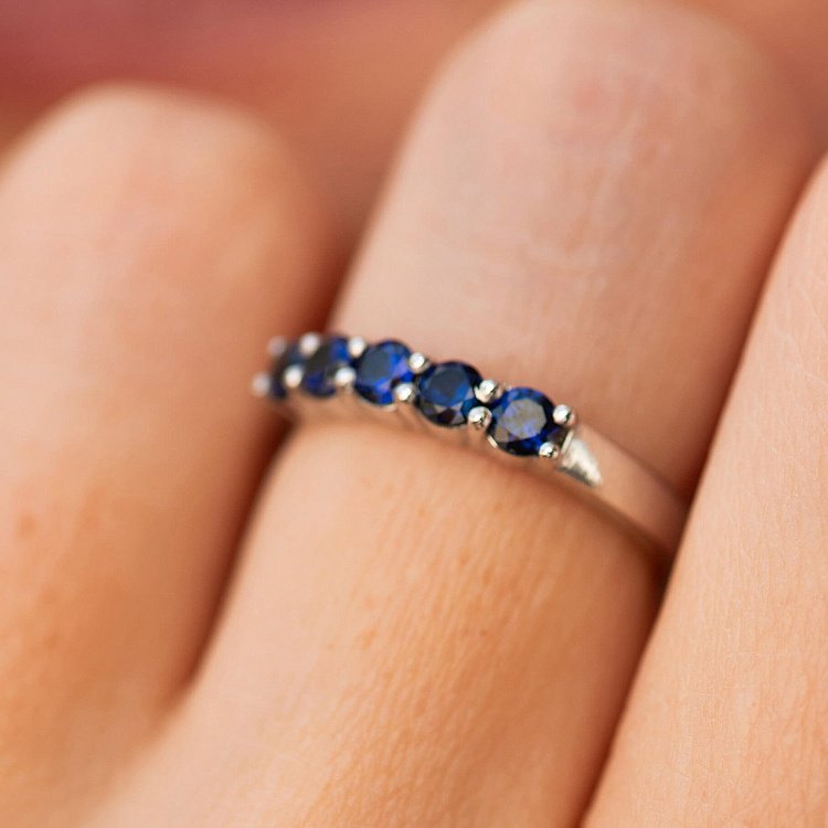 Серебряное кольцо с сапфирами 1848/1р-HSPH от ювелирного магазина Оникс - 3