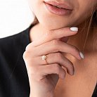 Золотое помолвочное кольцо (фианит) к02067 от ювелирного магазина Оникс - 3