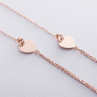 Золотое колье "Сердечки" кол01575 №3