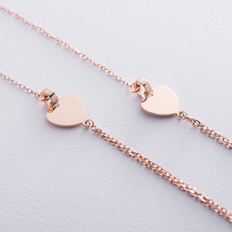 Золотое колье "Сердечки" кол01575 от ювелирного магазина Оникс - 2