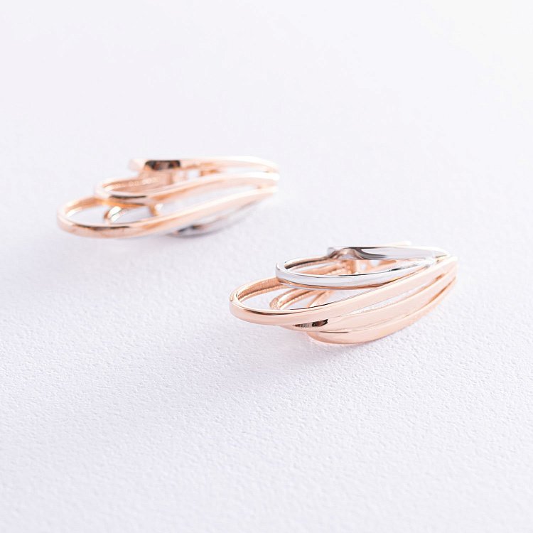 Золоті сережки на англійській застібці с07027 від ювелірного магазину Онікс - 3