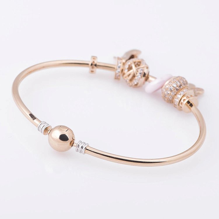 Золотий жіночий браслет з Шарм (фіаніти) б02726 від ювелірного магазину Онікс - 2