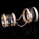 Двойное кольцо с фианитами из золота к04010 от ювелирного магазина Оникс - 2
