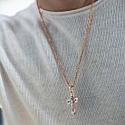 Православный крест "Распятие. Спаси и Сохрани" (эмаль, фианиты) 270070Е от ювелирного магазина Оникс - 1