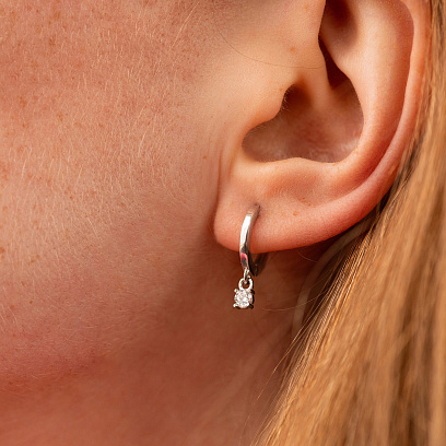 Серебряные серьги с фианитами 7239 №2