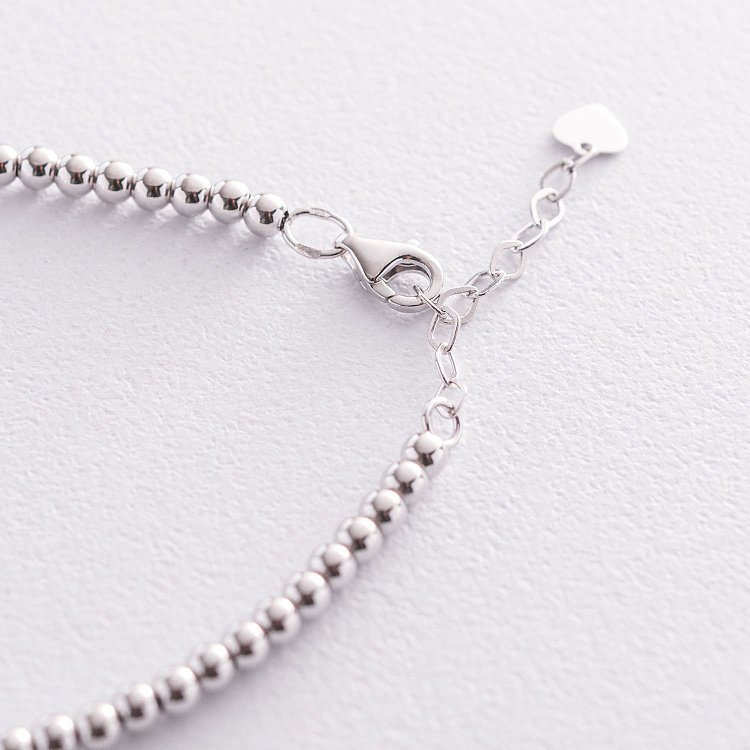 Браслет "Шарики" в белом золоте (фианиты) б04701 от ювелирного магазина Оникс - 2