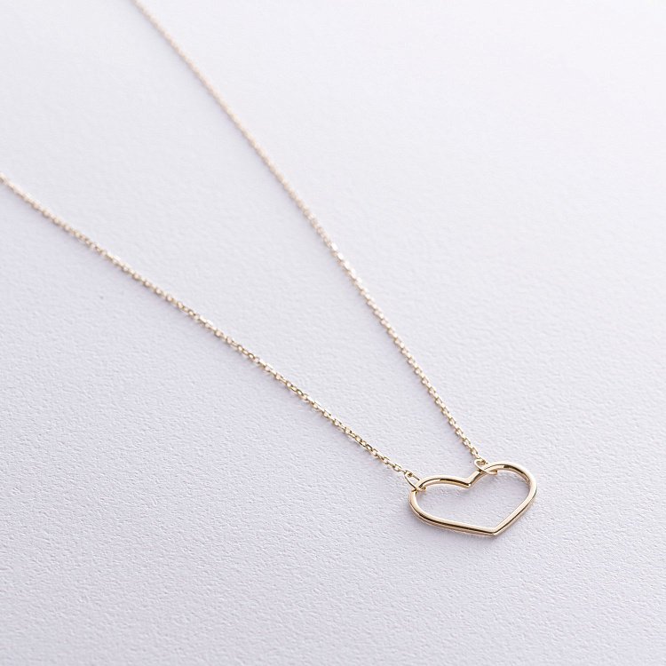 Колье "Сердечко" в желтом золоте кол02470 от ювелирного магазина Оникс - 2