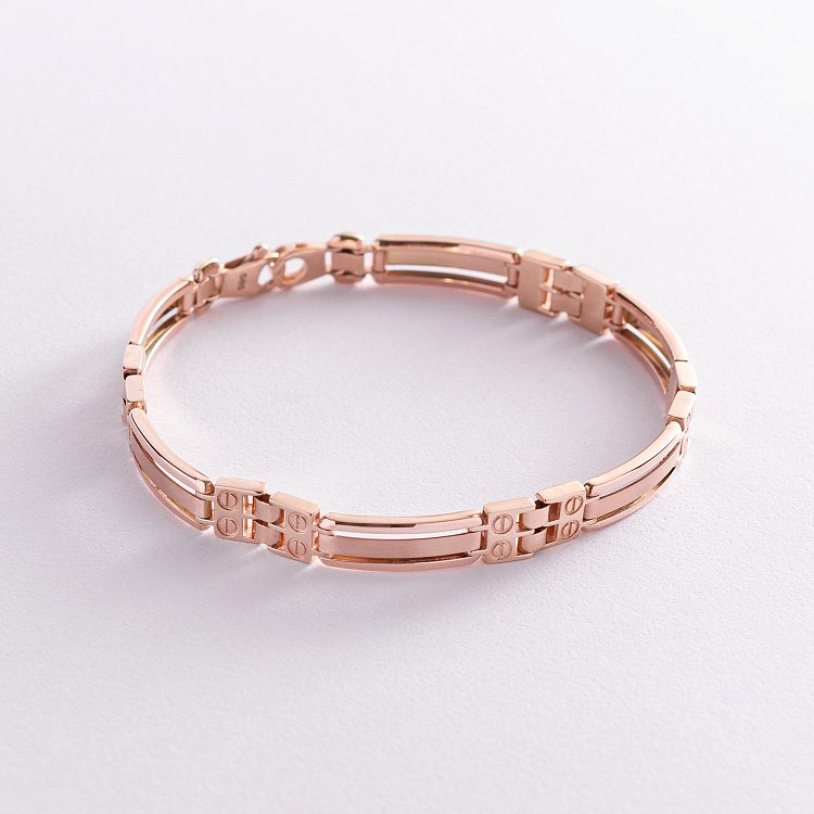 Чоловічий браслет у червоному золоті б05016 від ювелірного магазину Онікс