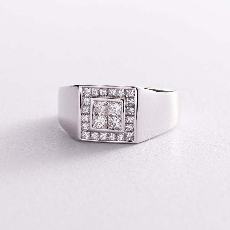 Чоловіча золота печатка з діамантами кб0377nl від ювелірного магазину Онікс - 2