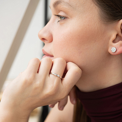 Помолвочное золотое кольцо с бриллиантом кб0628ca №2