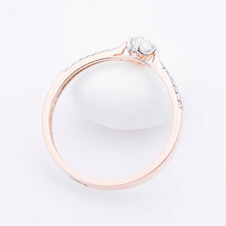 Золота каблучка з діамантами кб0025 від ювелірного магазину Онікс - 2