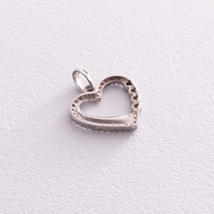 Срібна підвіска з фіанітами "Серце" 131580 від ювелірного магазину Онікс - 2