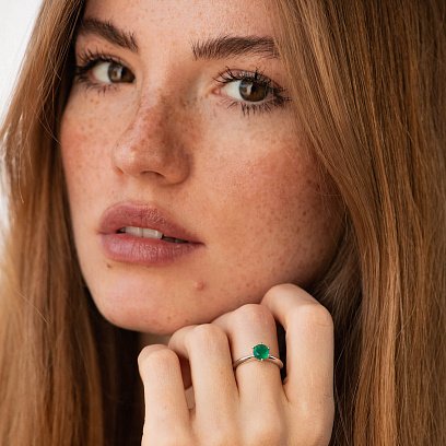 Срібна каблучка з агатом 1851/1p-GRAG №2