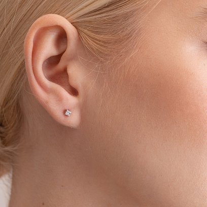 Золотые серьги - пусеты 2 в 1 с бриллиантами 327271121 №3