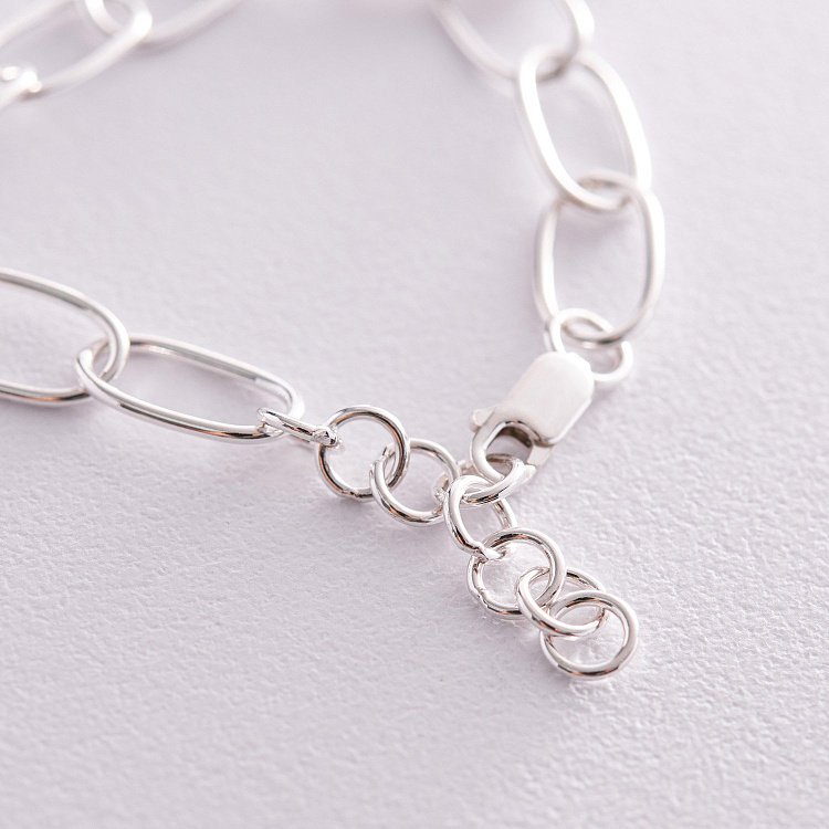 Срібний браслет "Ланцюжок з монетками" (можливе гравіювання) 141627 від ювелірного магазину Онікс - 2