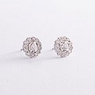 Золоті сережки - пусети "Квіточки" з діамантами см0299 от ювелирного магазина Оникс