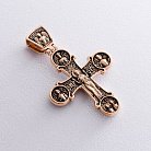 Золотий православний хрест з чорнінням. вісім святих п01404 от ювелирного магазина Оникс - 1