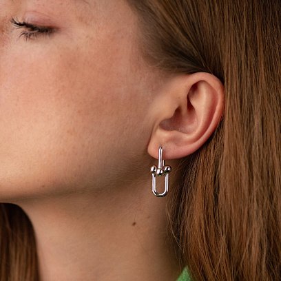 Серьги "Фантазия" в белом золоте с08793 №2