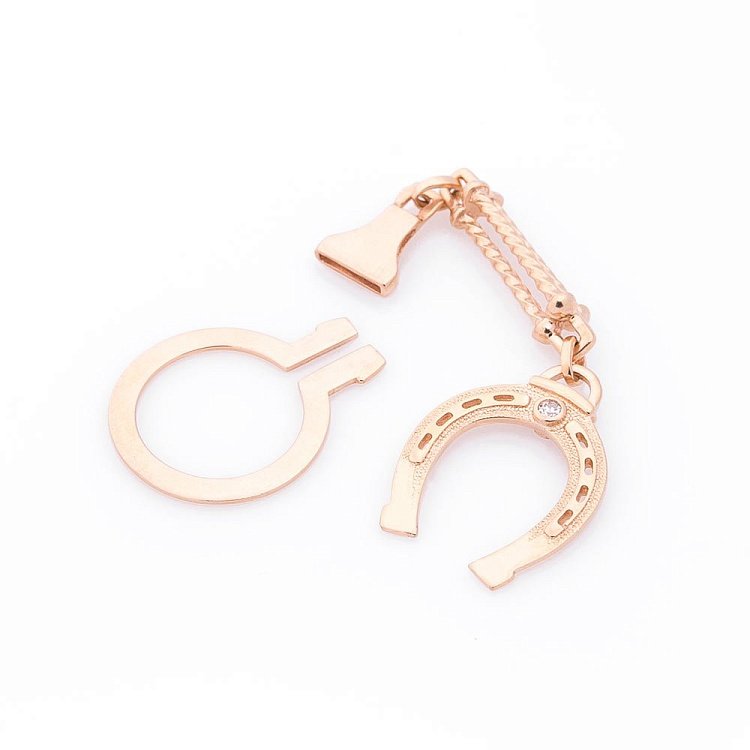 Золотой брелок "Подкова" с фианитами бр00010 от ювелирного магазина Оникс - 1