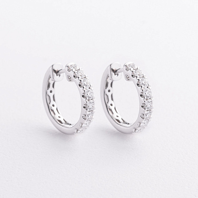 Золоті сережки - кільця з діамантами сб0656ri