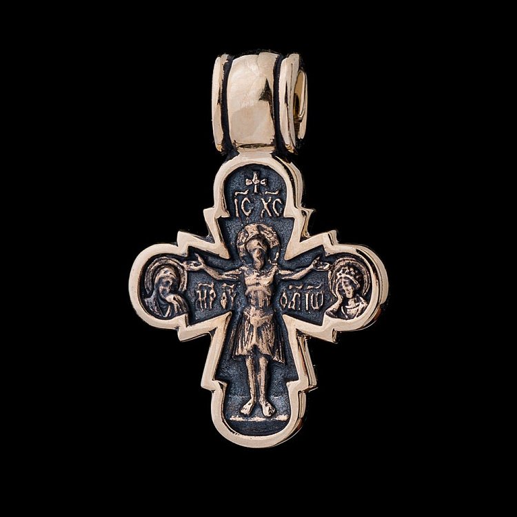 Золотий хрестик з розп'яттям п02515 від ювелірного магазину Онікс