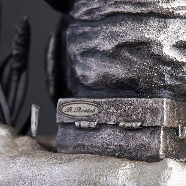 Серебряная фигура "Рыбак" ручной работы 23134 от ювелирного магазина Оникс - 2